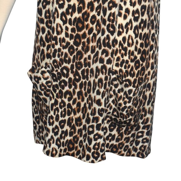 Equipment Femme Aubrey Silk Animal Leopard Print Shift Tunic Dress Pockets S - Picture 3 of 10